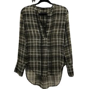 BANANA REPUBLIC |  sheer plaid blouse